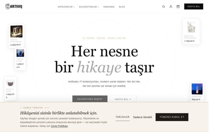 Artiviq — kurduğumuz e-ticaret sitesi